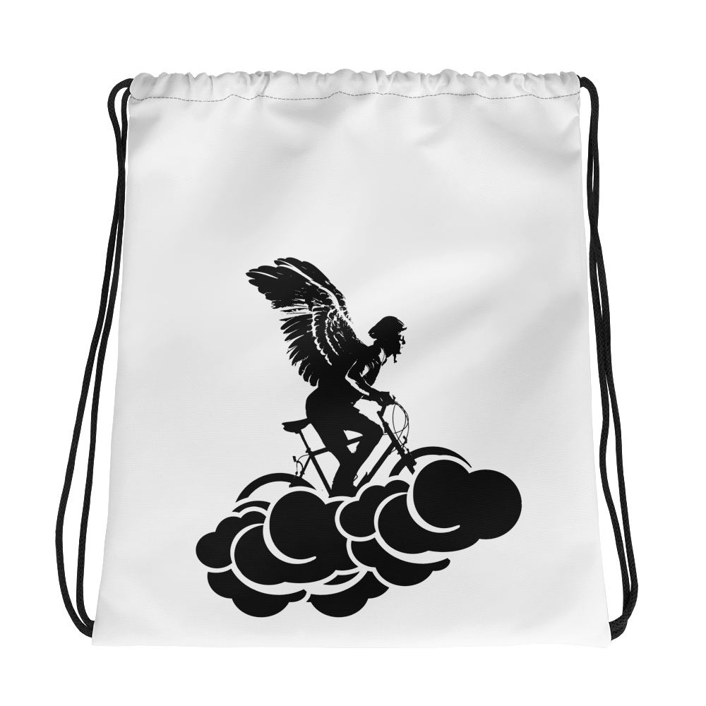 Cloud Cyclist Drawstring bag